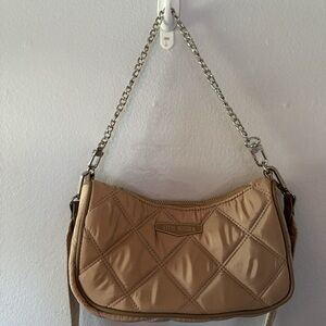 Steve Madden Beige Quilted Shoulder Bag